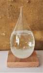Sturmglas in Tropfenform ca. 21 x Ø 9,5 cm mit LED-Licht